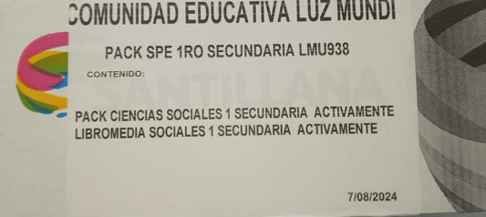 Pack C. Sociales 1ro Sec. LIBRO MEDIA proyecto ACTIVAMENTE Santillana