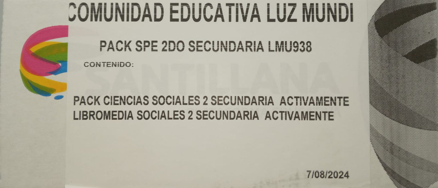 Pack C. Sociales 2do Sec. LIBRO MEDIA proyecto ACTIVAMENTE Santillana